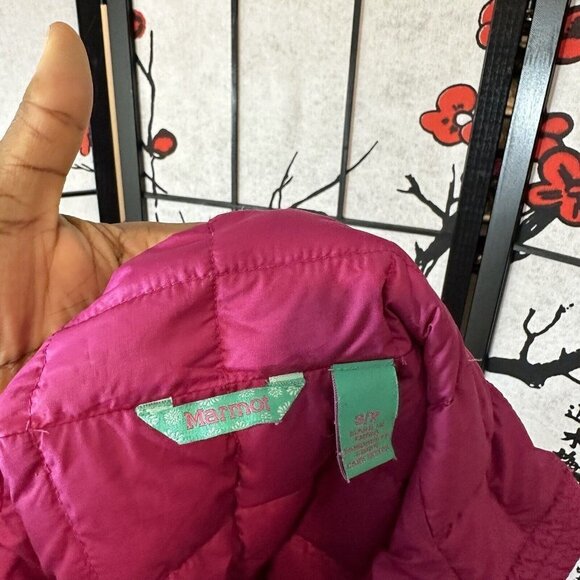 Marmot Duck Down Puffer Vest Womens Full Zip Jacket Size S Petite Hot Pink - Picture 3 of 6